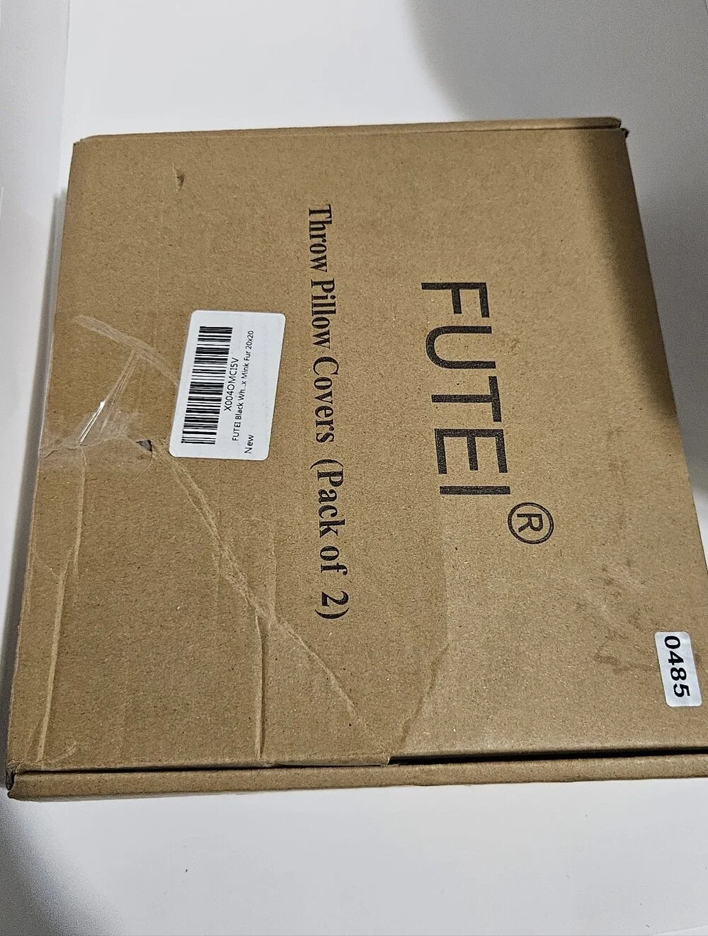 FUTEI Faux Cashmere Throw Pillow Covers Black & White Geometric (Set of 2) NIB
